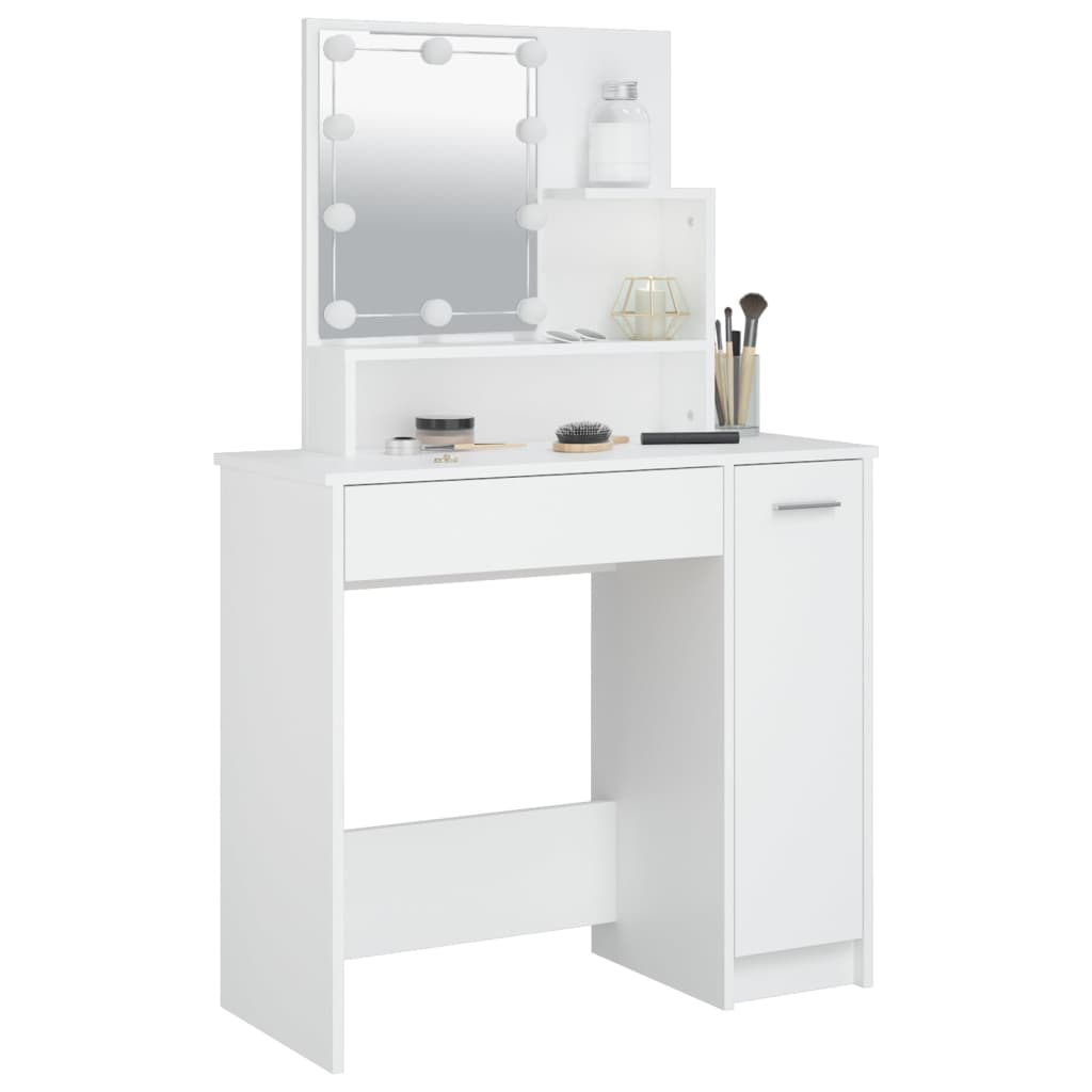 Kaptafel Met Led-Verlichting 86,5X35X36 Cm Wit