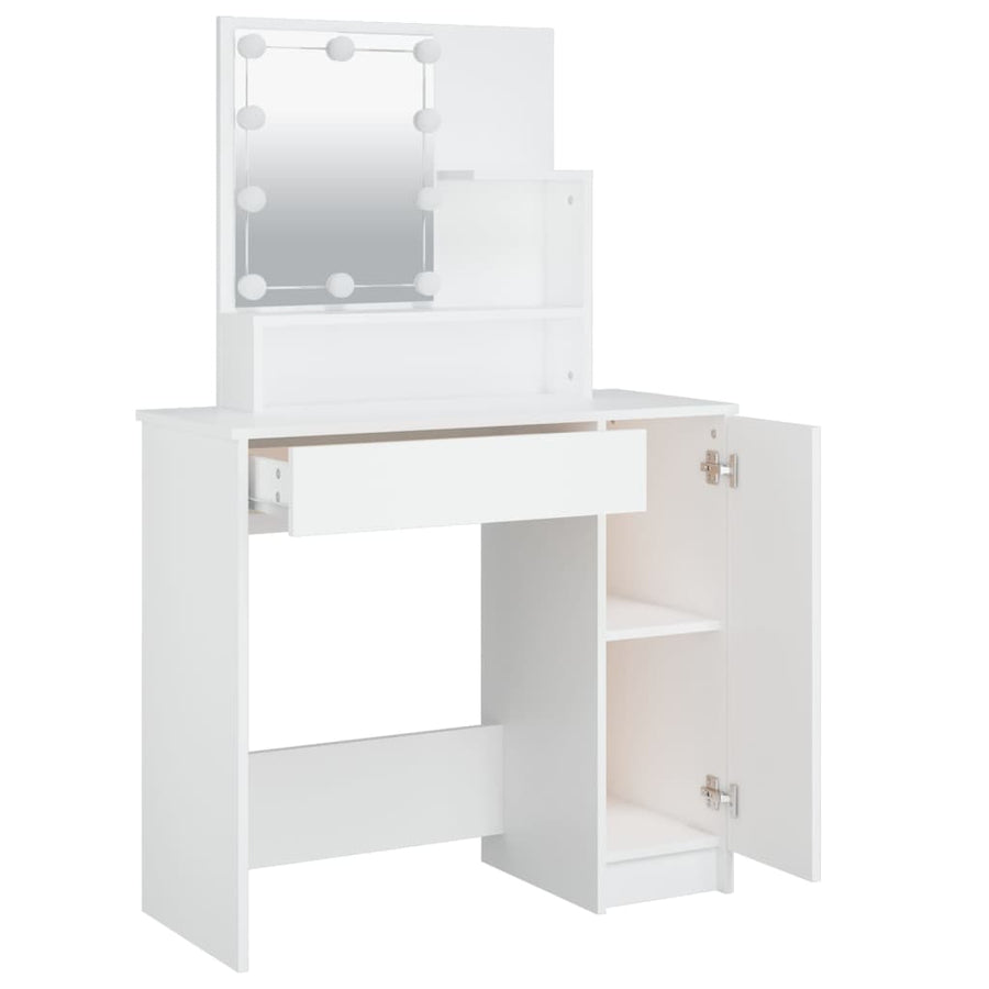 Kaptafel Met Led-Verlichting 86,5X35X36 Cm Wit