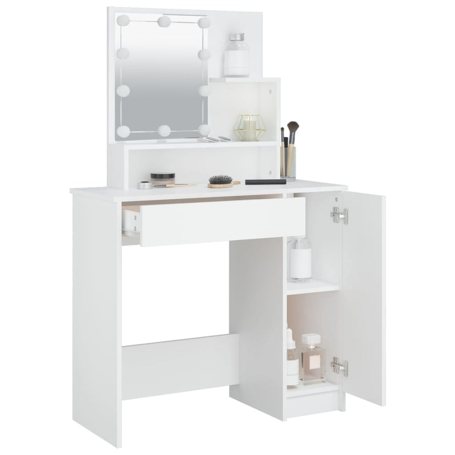 Kaptafel Met Led-Verlichting 86,5X35X36 Cm Wit