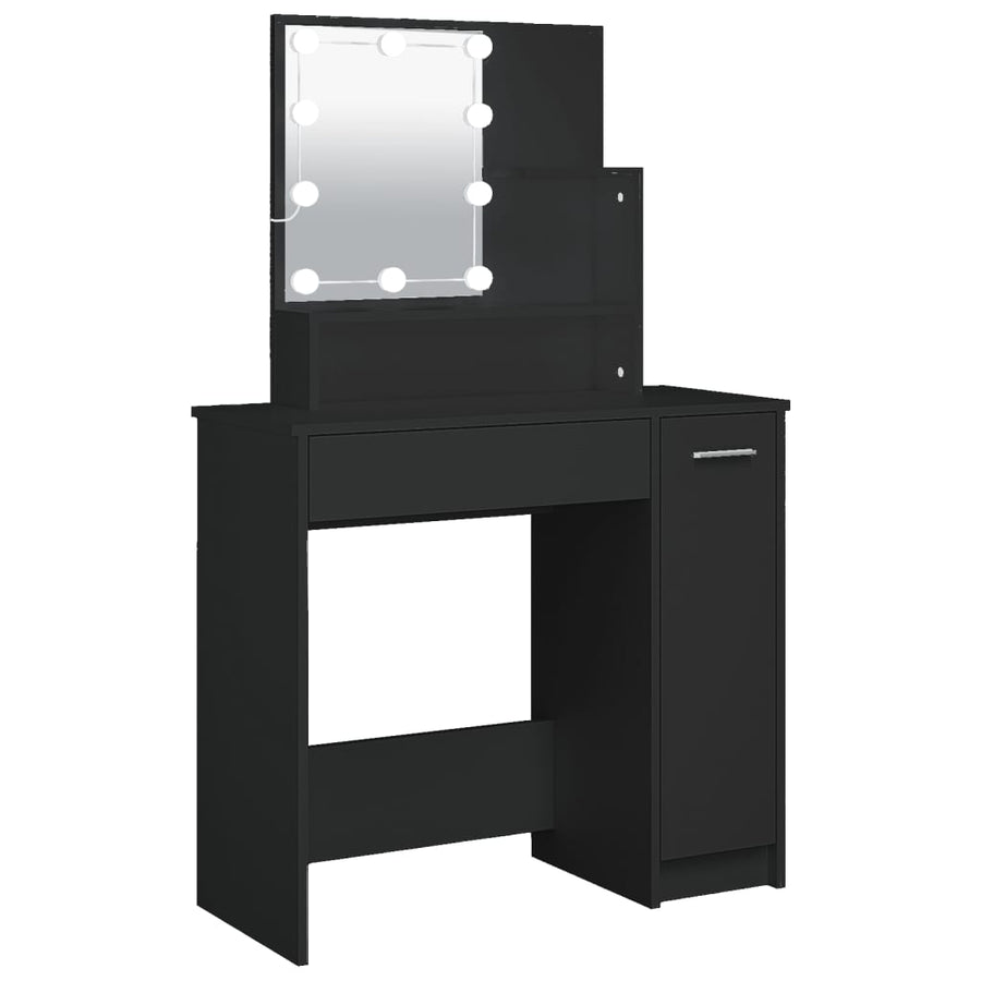 Kaptafel Met Led-Verlichting 86,5X35X36 Cm Zwart