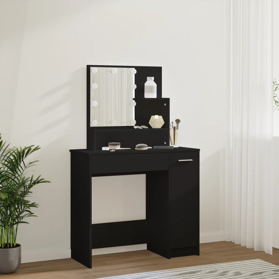 Kaptafel Met Led-Verlichting 86,5X35X36 Cm Zwart