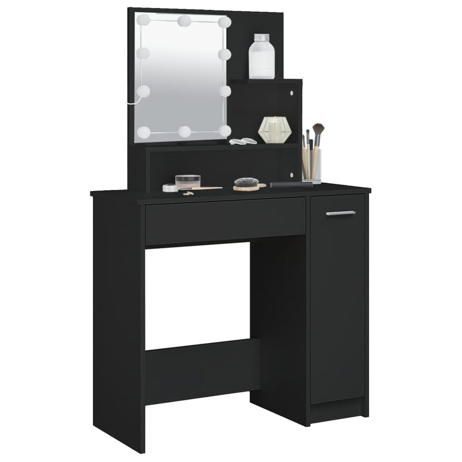 Kaptafel Met Led-Verlichting 86,5X35X36 Cm Zwart