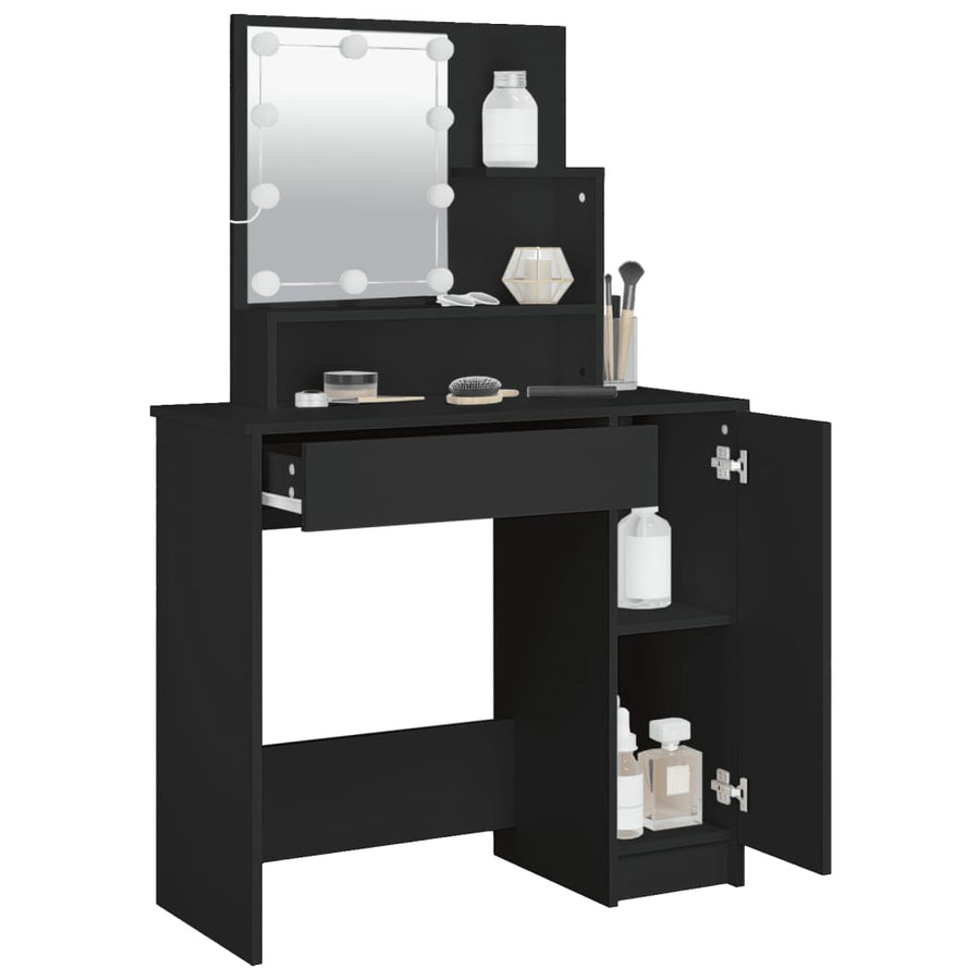 Kaptafel Met Led-Verlichting 86,5X35X36 Cm Zwart