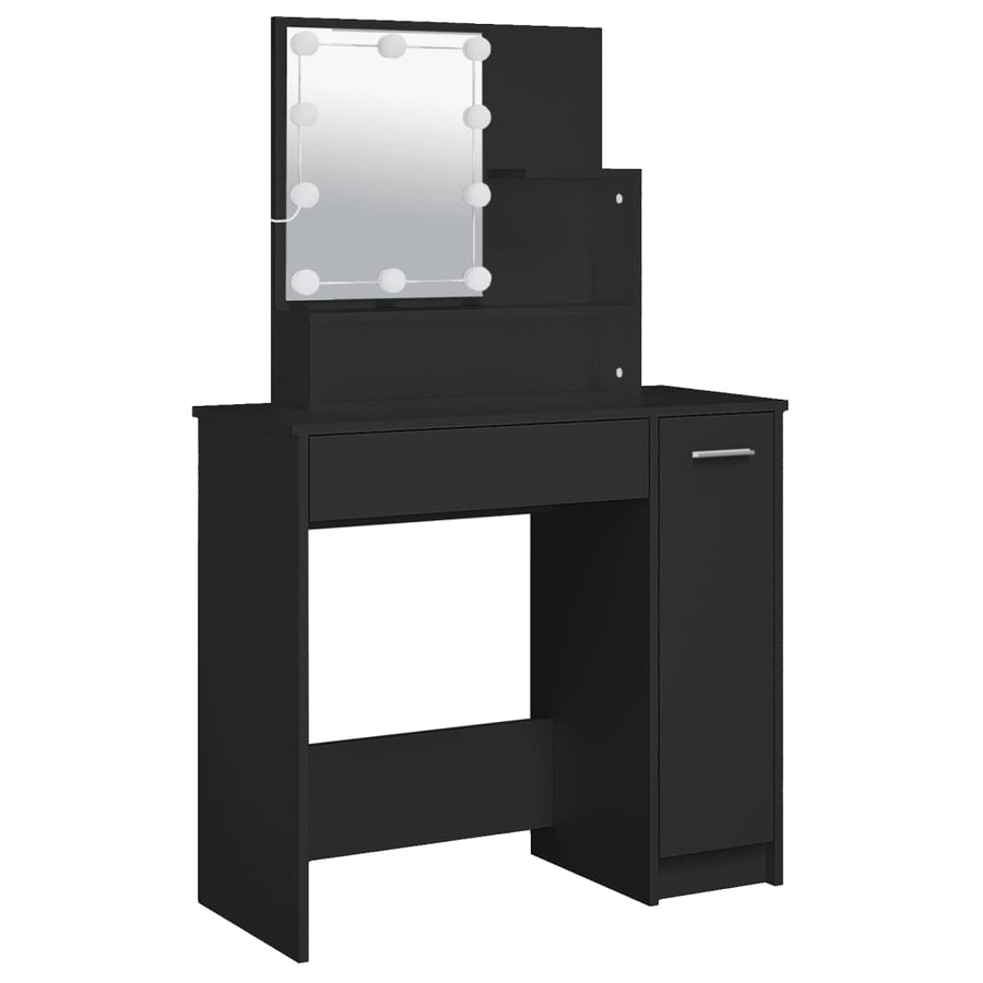 Kaptafel Met Led-Verlichting 86,5X35X36 Cm Zwart
