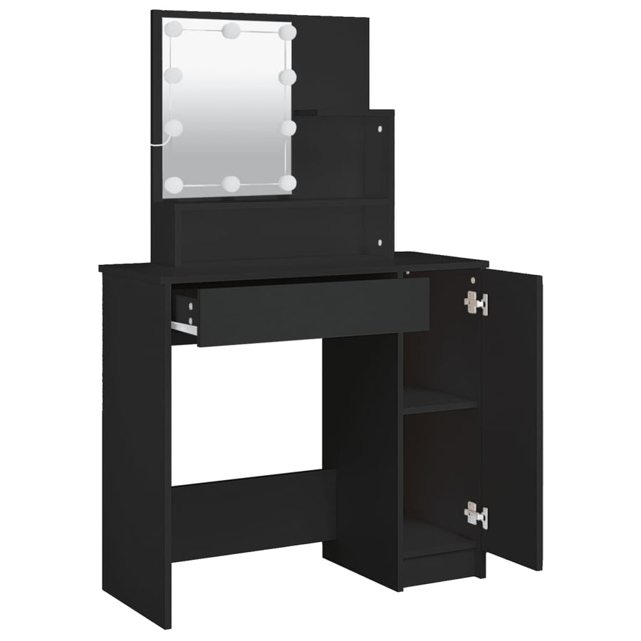 Kaptafel Met Led-Verlichting 86,5X35X36 Cm Zwart