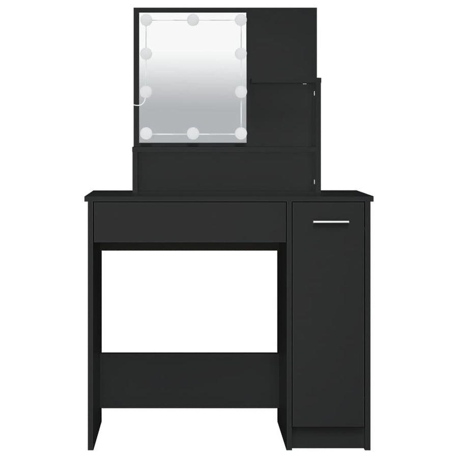 Kaptafel Met Led-Verlichting 86,5X35X36 Cm Zwart