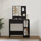 Kaptafel 86,5x35x136 cm zwart met LED-verlichting