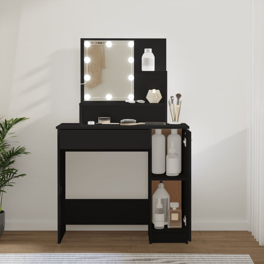 Kaptafel Met Led-Verlichting 86,5X35X36 Cm Zwart