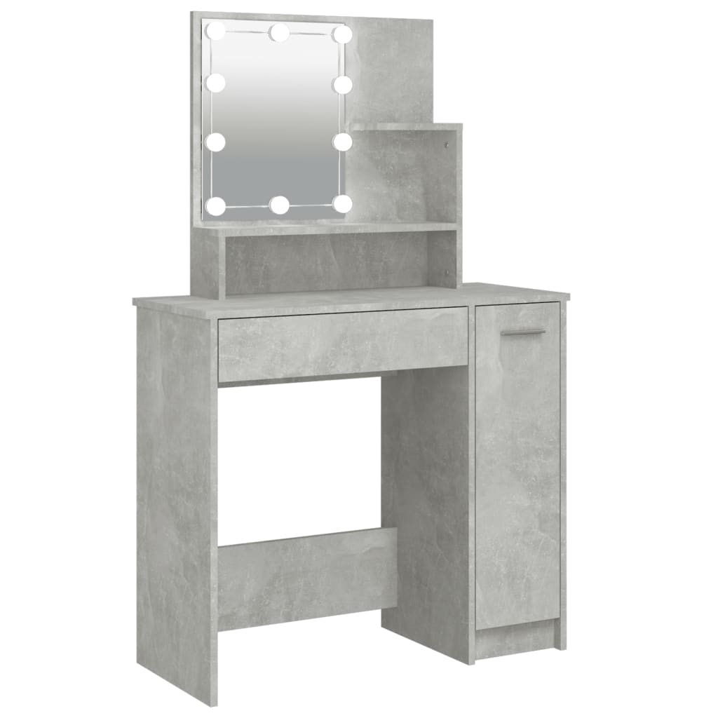 Kaptafel Met Led-Verlichting 86,5X35X36 Cm Betongrijs