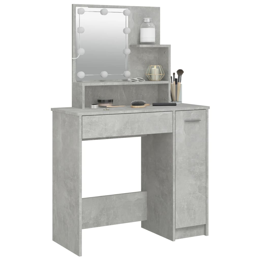 Kaptafel Met Led-Verlichting 86,5X35X36 Cm Betongrijs