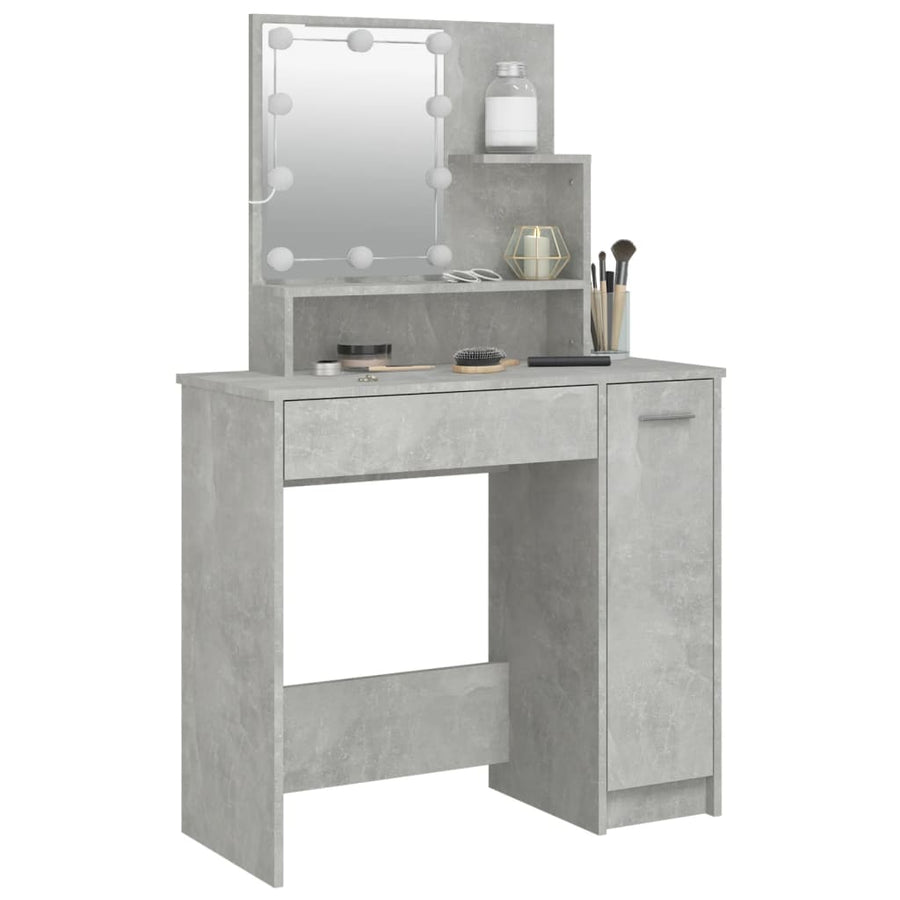 Kaptafel Met Led-Verlichting 86,5X35X36 Cm Betongrijs