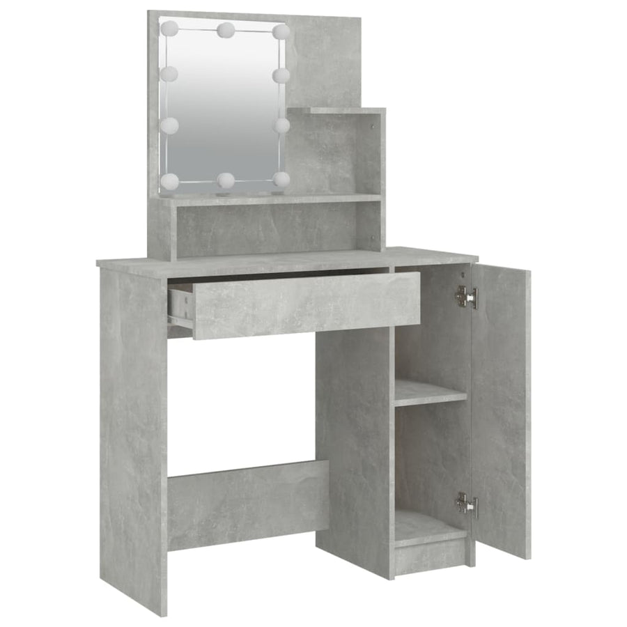 Kaptafel Met Led-Verlichting 86,5X35X36 Cm Betongrijs