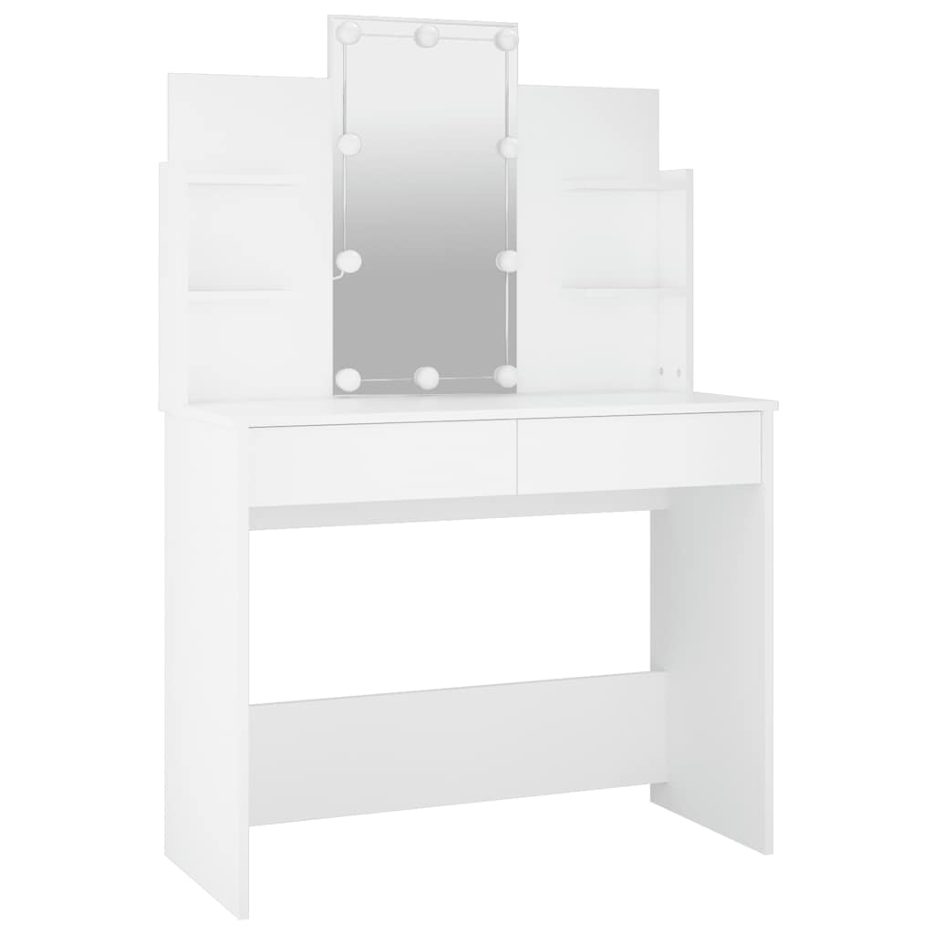 Kaptafel met LED-verlichting 96x40x142 cm wit
