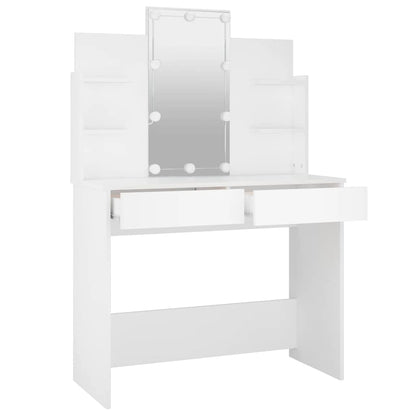 Kaptafel met LED-verlichting 96x40x142 cm wit