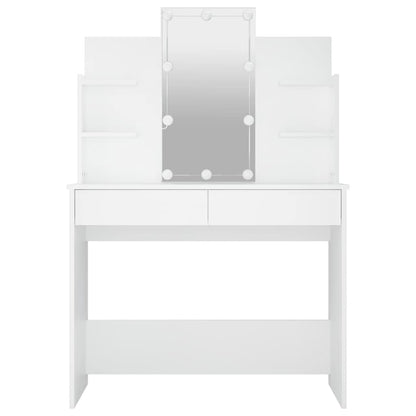 Kaptafel met LED-verlichting 96x40x142 cm wit