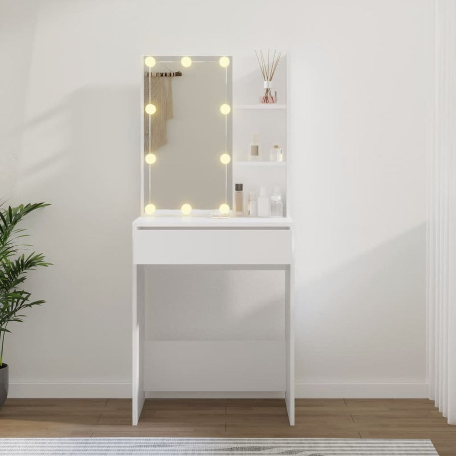Kaptafel Met Led-Verlichting 60X40X140 Cm Wit