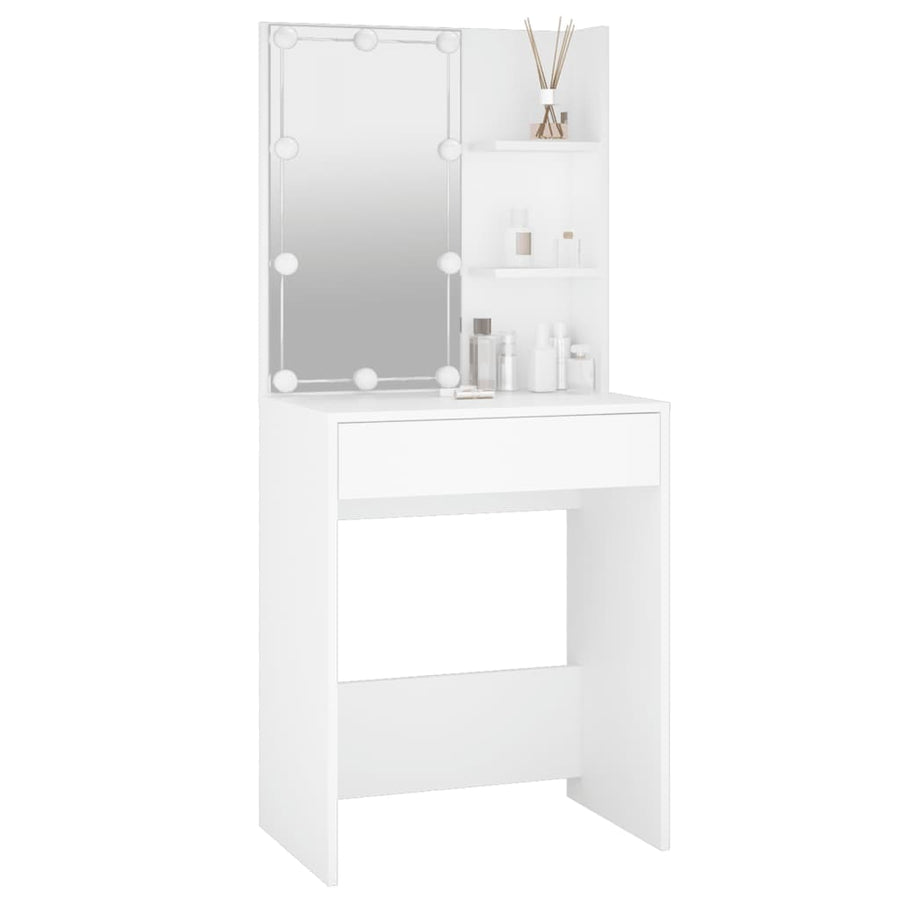 Kaptafel Met Led-Verlichting 60X40X140 Cm Wit
