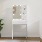 Kaptafel 60x40x140 cm wit met LED-verlichting