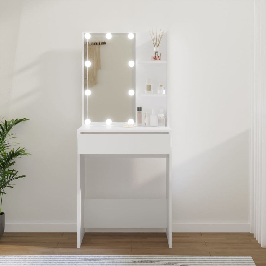 Kaptafel Met Led-Verlichting 60X40X140 Cm Wit