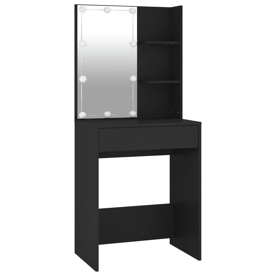 Kaptafel Met Led-Verlichting 60X40X40 Cm Zwart