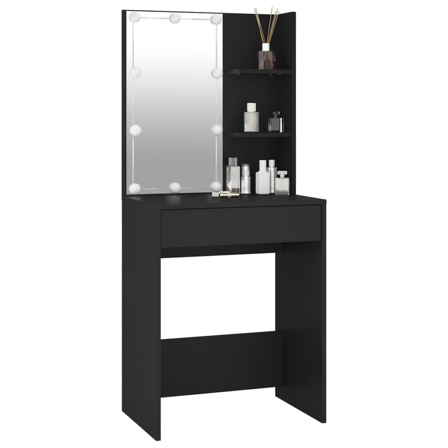 Kaptafel Met Led-Verlichting 60X40X40 Cm Zwart