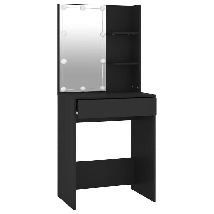 Kaptafel Met Led-Verlichting 60X40X40 Cm Zwart