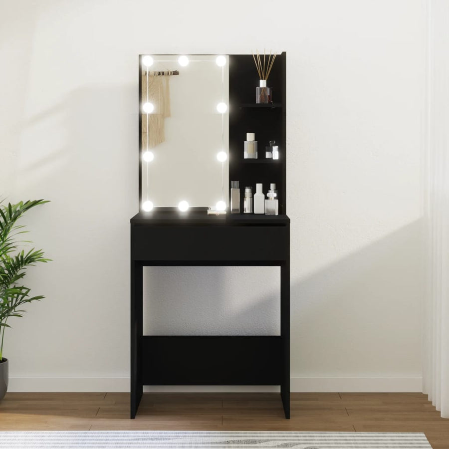 Kaptafel Met Led-Verlichting 60X40X40 Cm Zwart