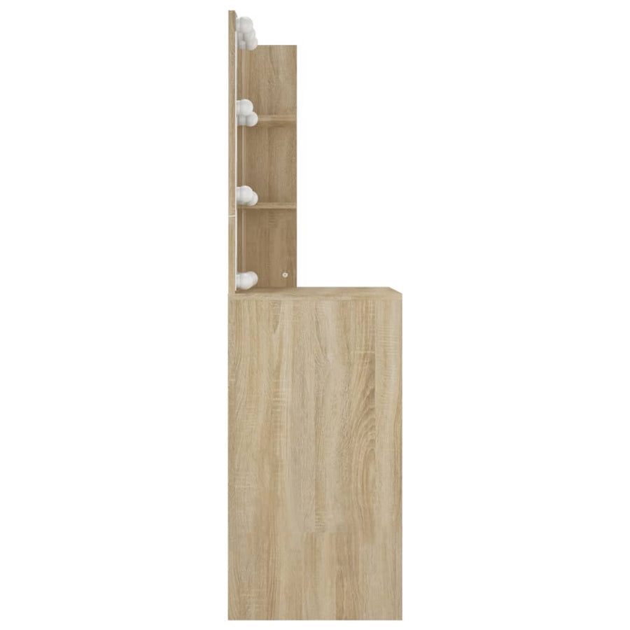 Kaptafel Met Led-Verlichting 60X40X40 Cm Kleurig Sonoma eiken