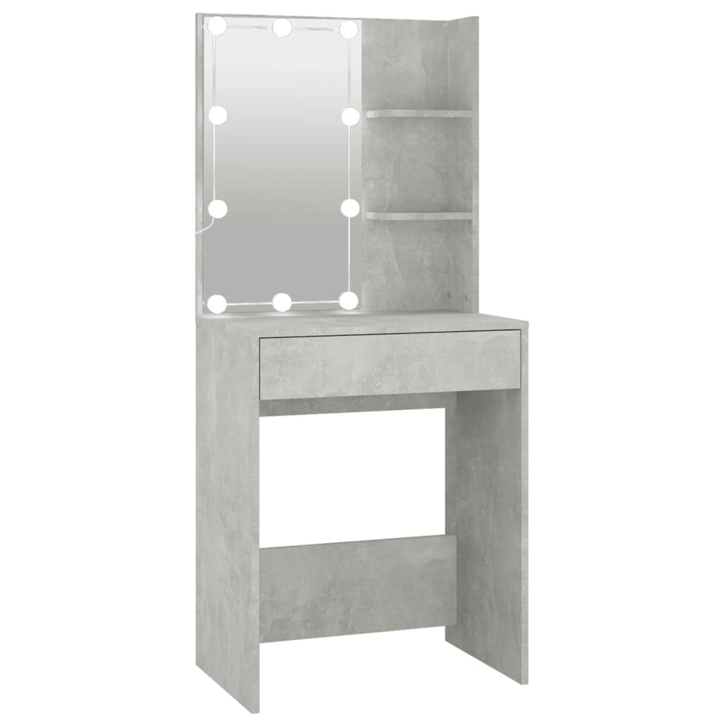 Kaptafel Met Led-Verlichting 60X40X40 Cm Betongrijs