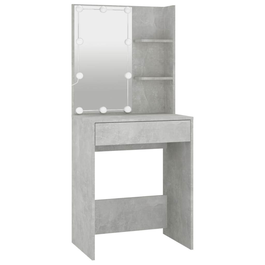Kaptafel Met Led-Verlichting 60X40X40 Cm Betongrijs