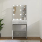 Dressing Table with LED Lighting 60x40x140 cm Concrete Grey