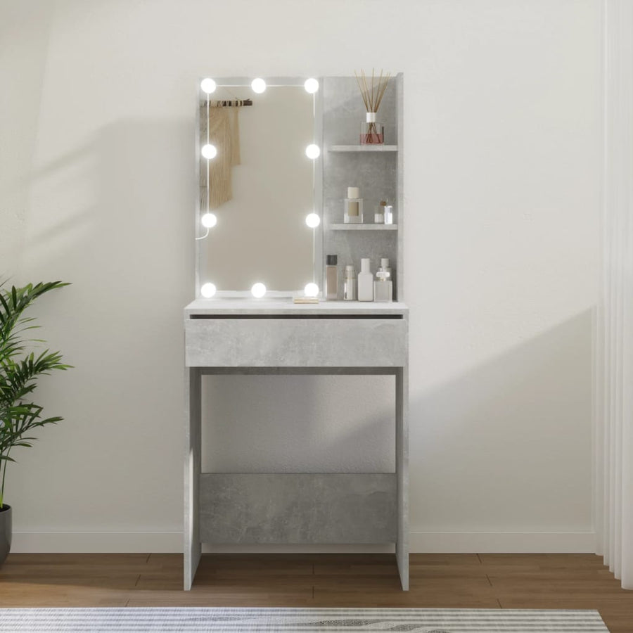 Kaptafel Met Led-Verlichting 60X40X40 Cm Betongrijs