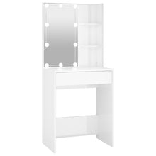 Kaptafel Met Led-Verlichting 60X40X40 Cm Hoogglans wit