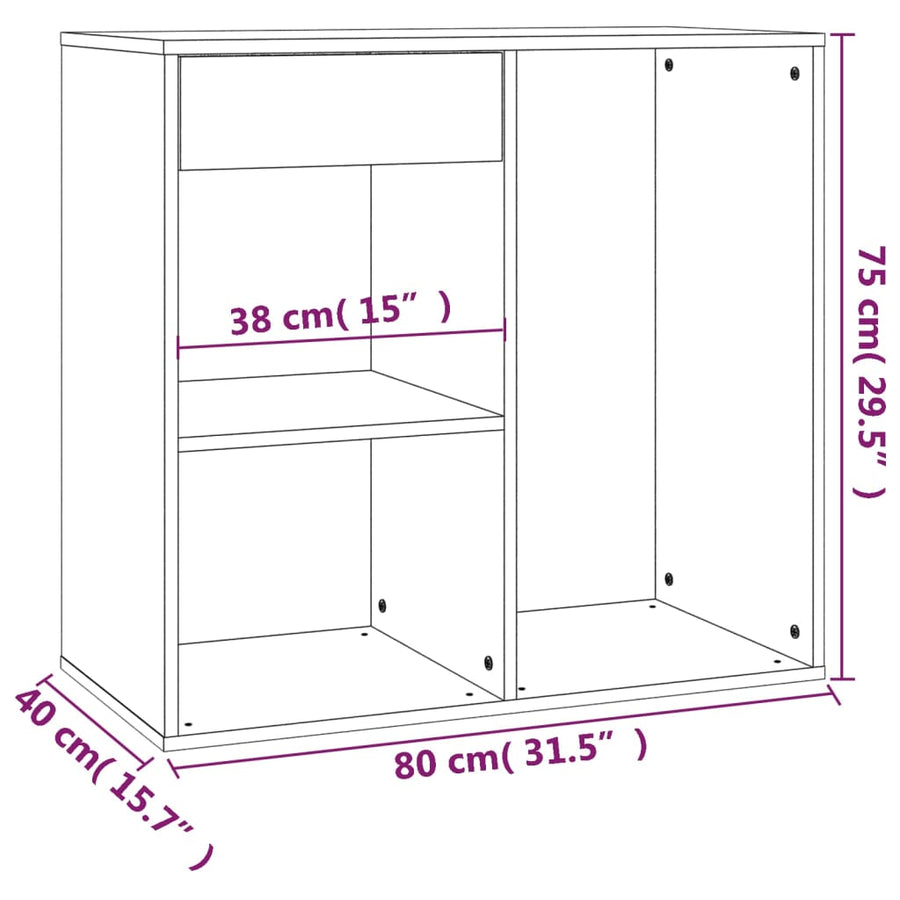 Cosmeticakast 80X40X75 Cm Bewerkt Hout Wit