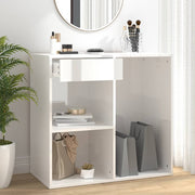 Cosmetics Cabinet 80x40x75 cm treated wood high gloss white