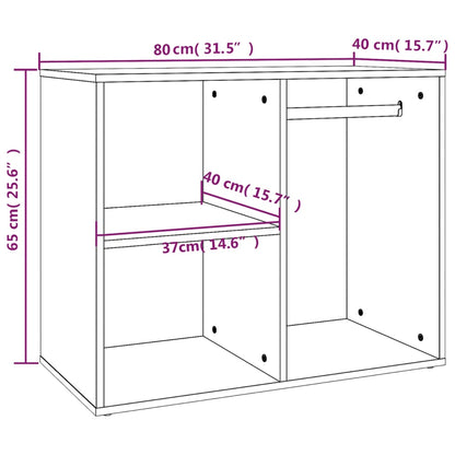 Kledingkast 80X40X65 Cm Bewerkt Hout Zwart