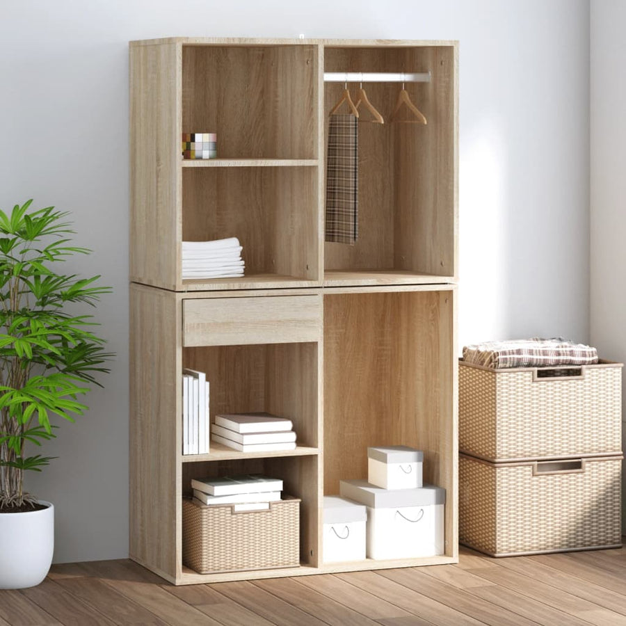 Kledingkast 80X40X65 Cm Bewerkt Hout Sonoma Eikenkleurig