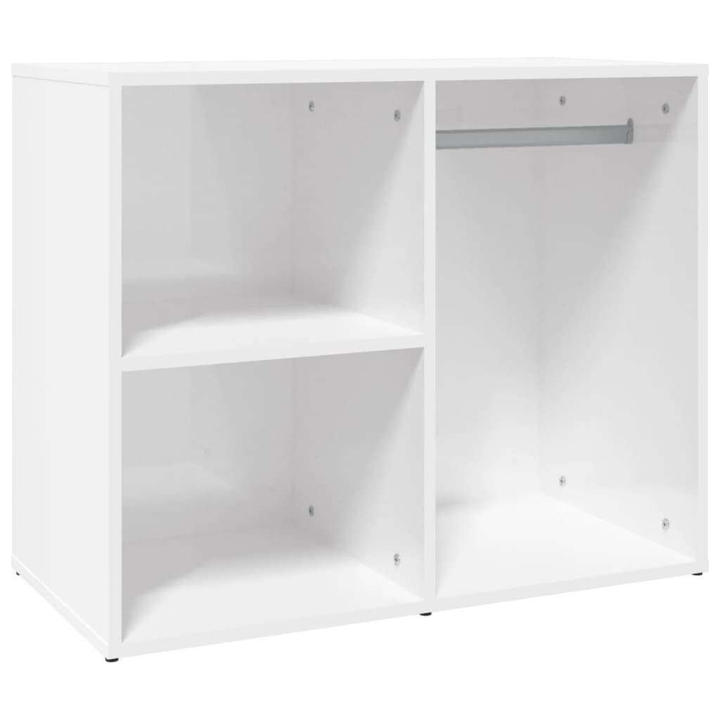 Kledingkast 80X40X65 Cm Bewerkt Hout Hoogglans Wit