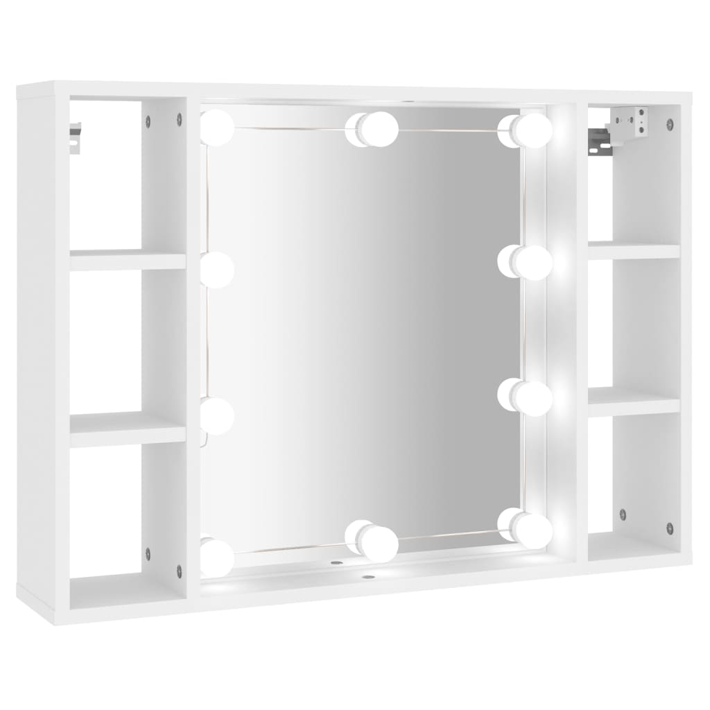 Spiegelkast Met Led-Verlichting 76X5X55 Cm Wit