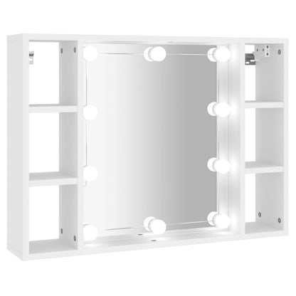 Spiegelkast Met Led-Verlichting 76X5X55 Cm Wit