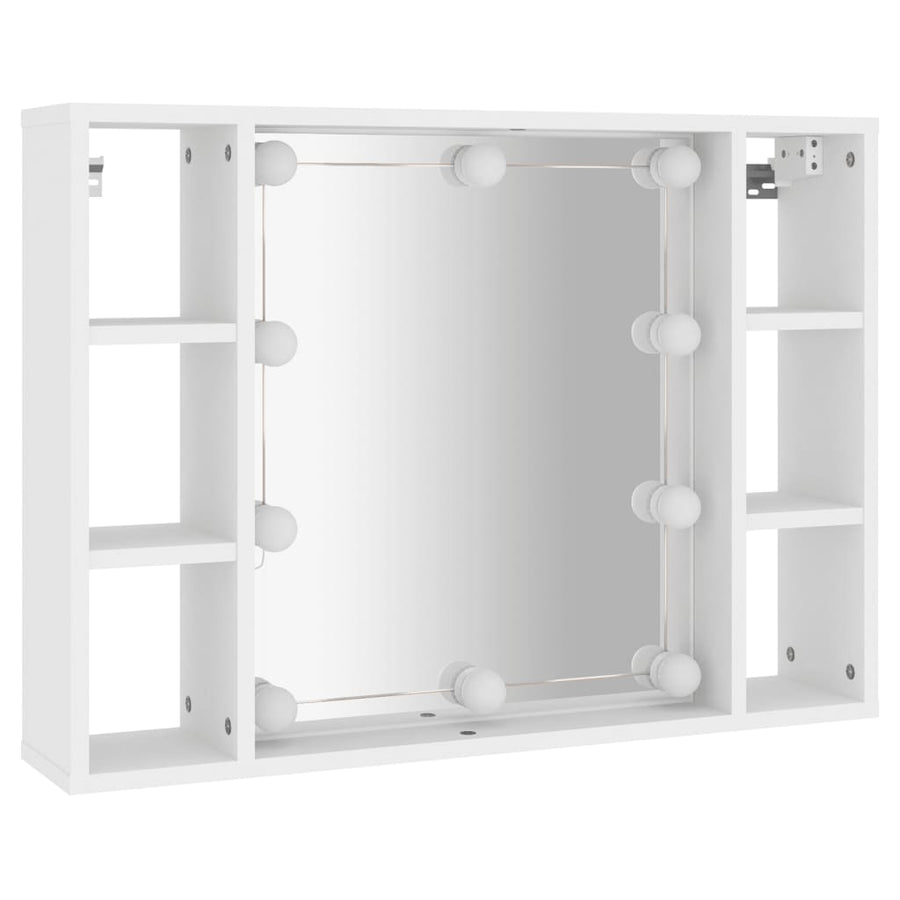 Spiegelkast Met Led-Verlichting 76X5X55 Cm Wit