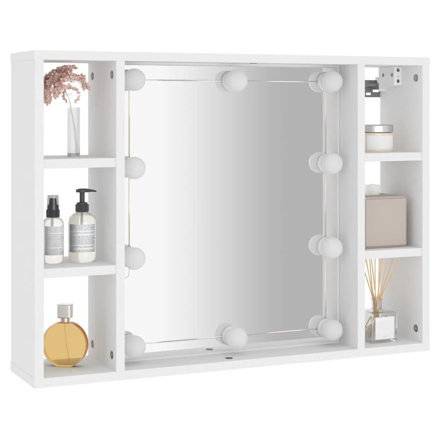 Spiegelkast Met Led-Verlichting 76X5X55 Cm Wit