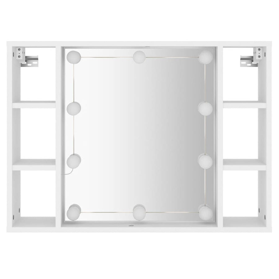 Spiegelkast Met Led-Verlichting 76X5X55 Cm Wit