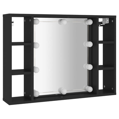 Spiegelkast Met Led-Verlichting 76X5X55 Cm Zwart
