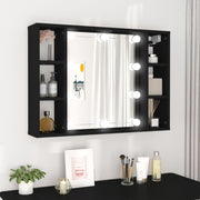 Spiegelkast 76x15x55 cm zwart met LED