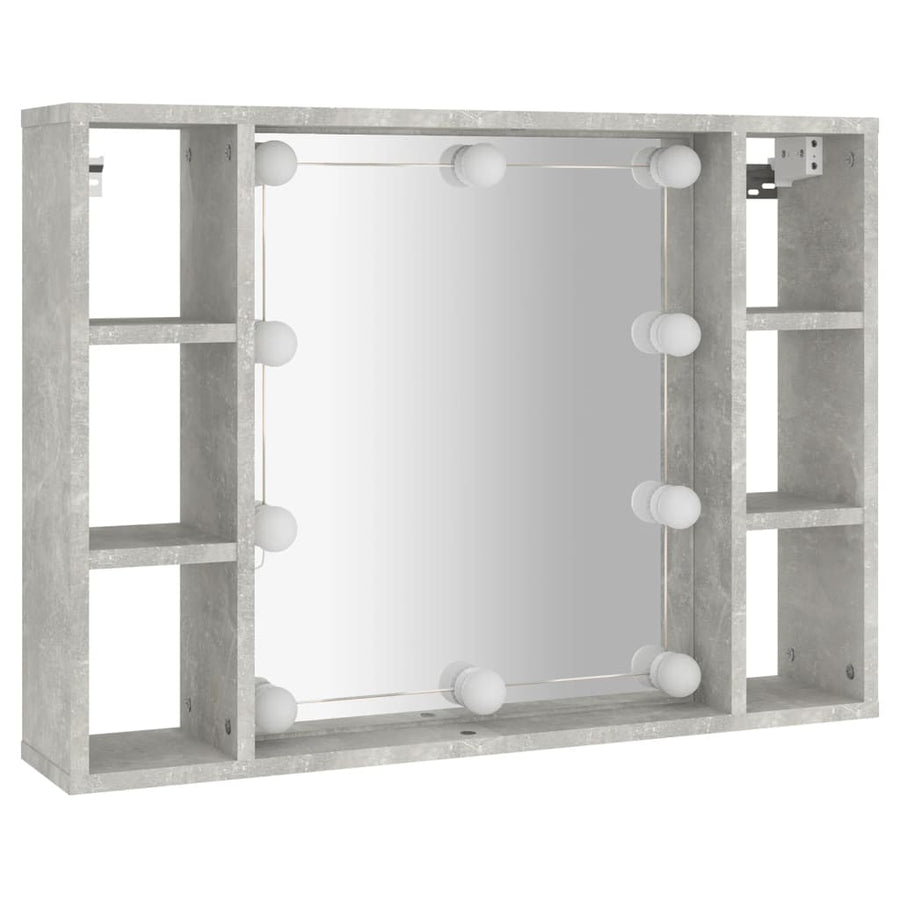 Spiegelkast Met Led-Verlichting 76X5X55 Cm Betongrijs