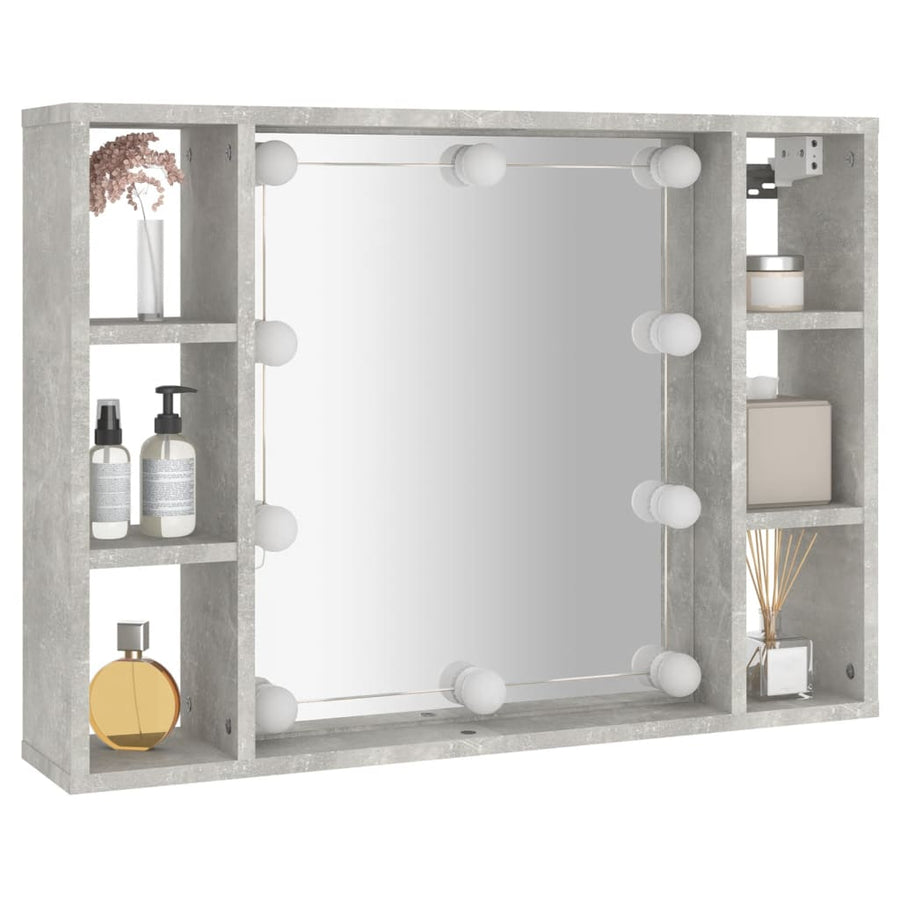 Spiegelkast Met Led-Verlichting 76X5X55 Cm Betongrijs