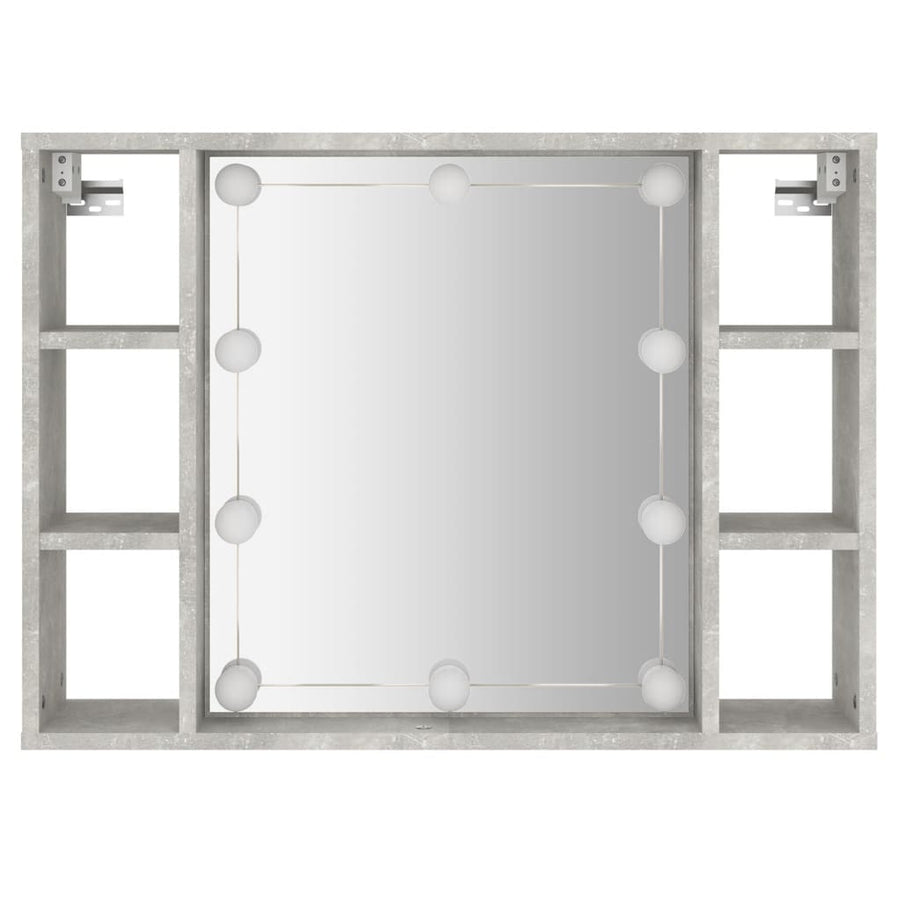 Spiegelkast Met Led-Verlichting 76X5X55 Cm Betongrijs
