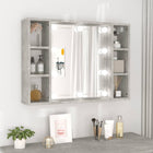 Spiegelkast 76x15x55 cm betongrijs LED