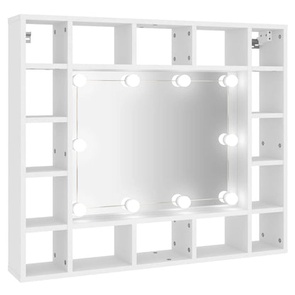 Spiegelkast Met Led-Verlichting 9X5X76,5 Cm Wit